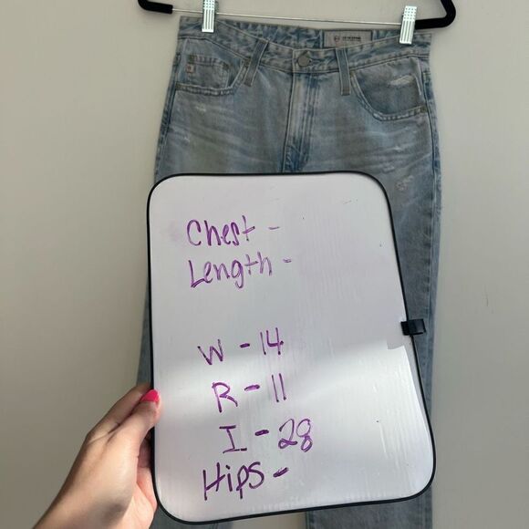 AG The Phoebe Women's High Waisted Distress Tapered Leg Denim Jeans Blue 27 - Picture 11 of 11